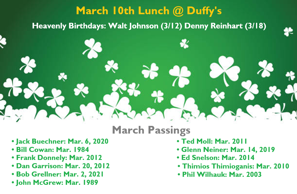 Image: March 10 Lunch Notice and Passings